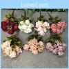 11 Head Polish Rose Buds Silk Artificial Flowers For Wedding Decor Photography