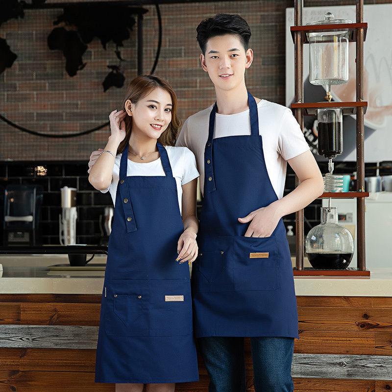 Heavy-duty Wear-resistant Kitchen Apron: Trendy Workwear for Nail/Café/Milk Tea Shop, Unisex, Perfect for Photography