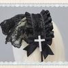 Carnivals Party Nun Veil Bowknot Shape Hairband Pleated Lace Brims Headbands Cosplay Nun Hair Hoop for Adult Teens