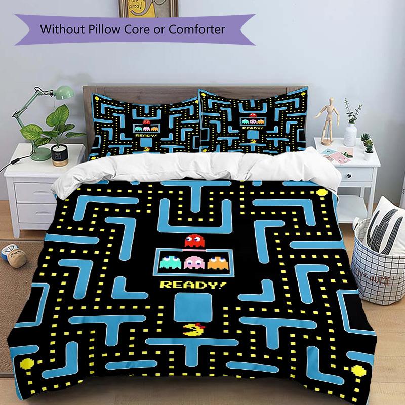 Pacman Classic Gameplay Print 3Pcs Bedding Setduvet Cover With 2 Bedropillowcase Home Birthday Gift