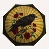 Raven & Red Roses: A Unique Circular Art PrintUmbrella, Portable 3-Fold Compact Umbrella,Christmas Gift ES370