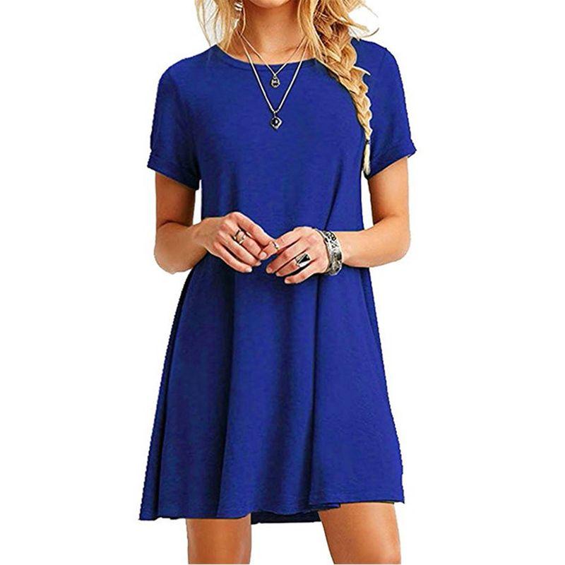 

Evening Beach Dress Sexy Women Clothes Short Sleeve Sundress gray M