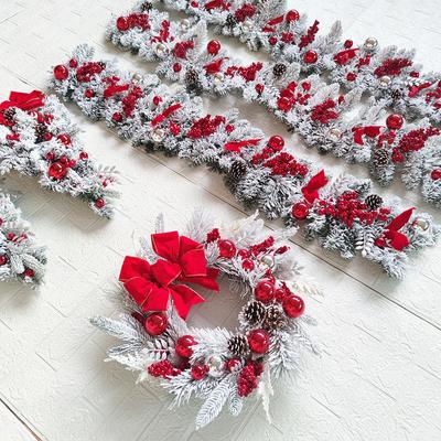 Christmas Wreath For Front Door Red Ball Ornaments Hanging Door Wreath Window Decor Home Party Navidad Christmas Decoration 2026