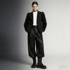 2026 Spring Women's Retro Pleated Mesh Spliced Suit Jacket