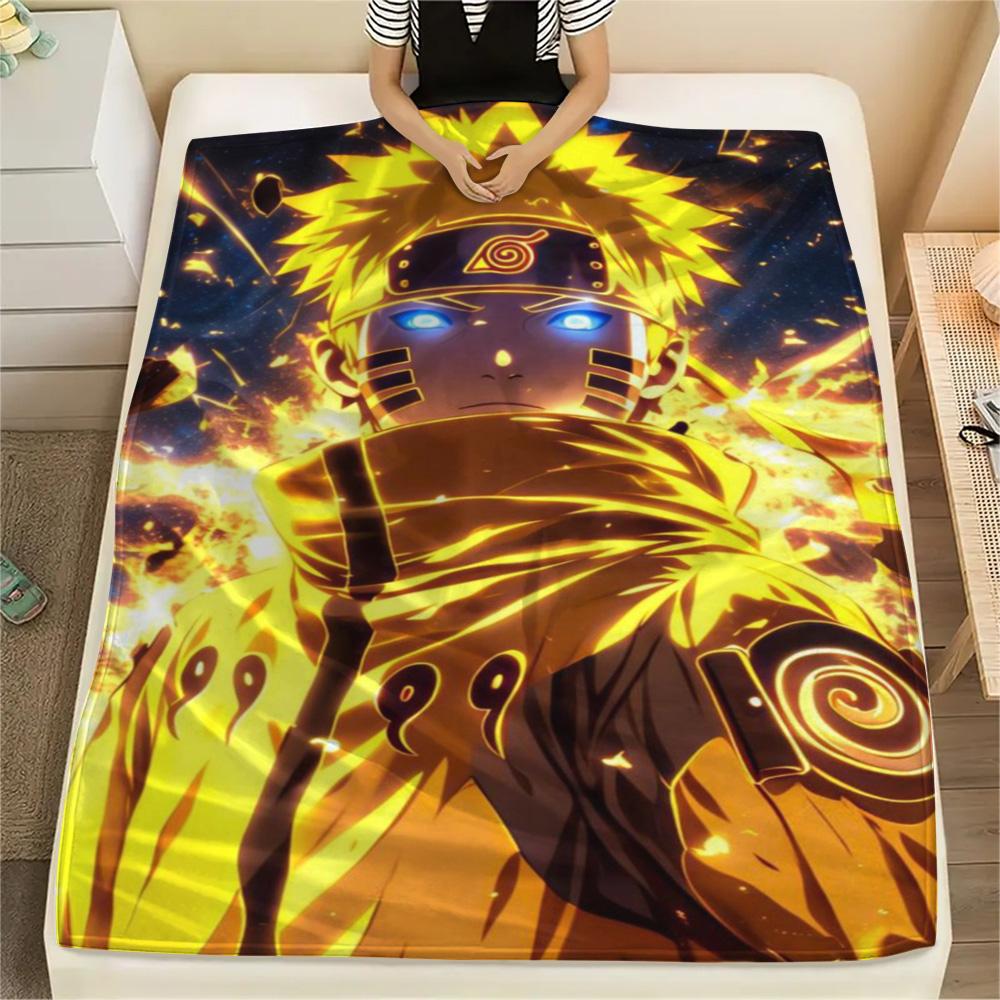 Naruto Uzumaki Household Multipurpose Flannel Blanket, Attractive Printed Cover for Bedroom, Sofa, Picnic & Travel.-TING 75x90cm