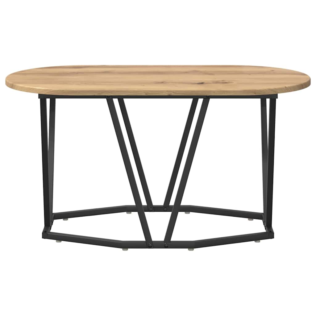 Artisan Oak Coffee Table 80 X 40 X 40.5 Cm Plywood and Metal