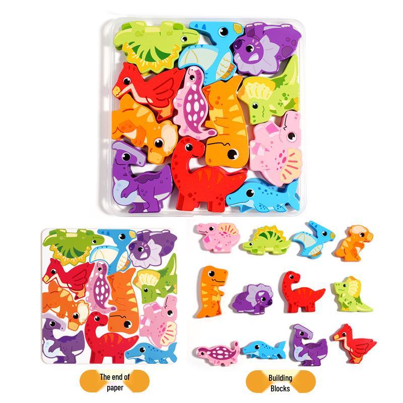 

Children s 3D Wooden Jigsaw Puzzle Board: Educational Dinosaur, Animal, Food, and Transportation Toys for Early Learning and Cognitive Development