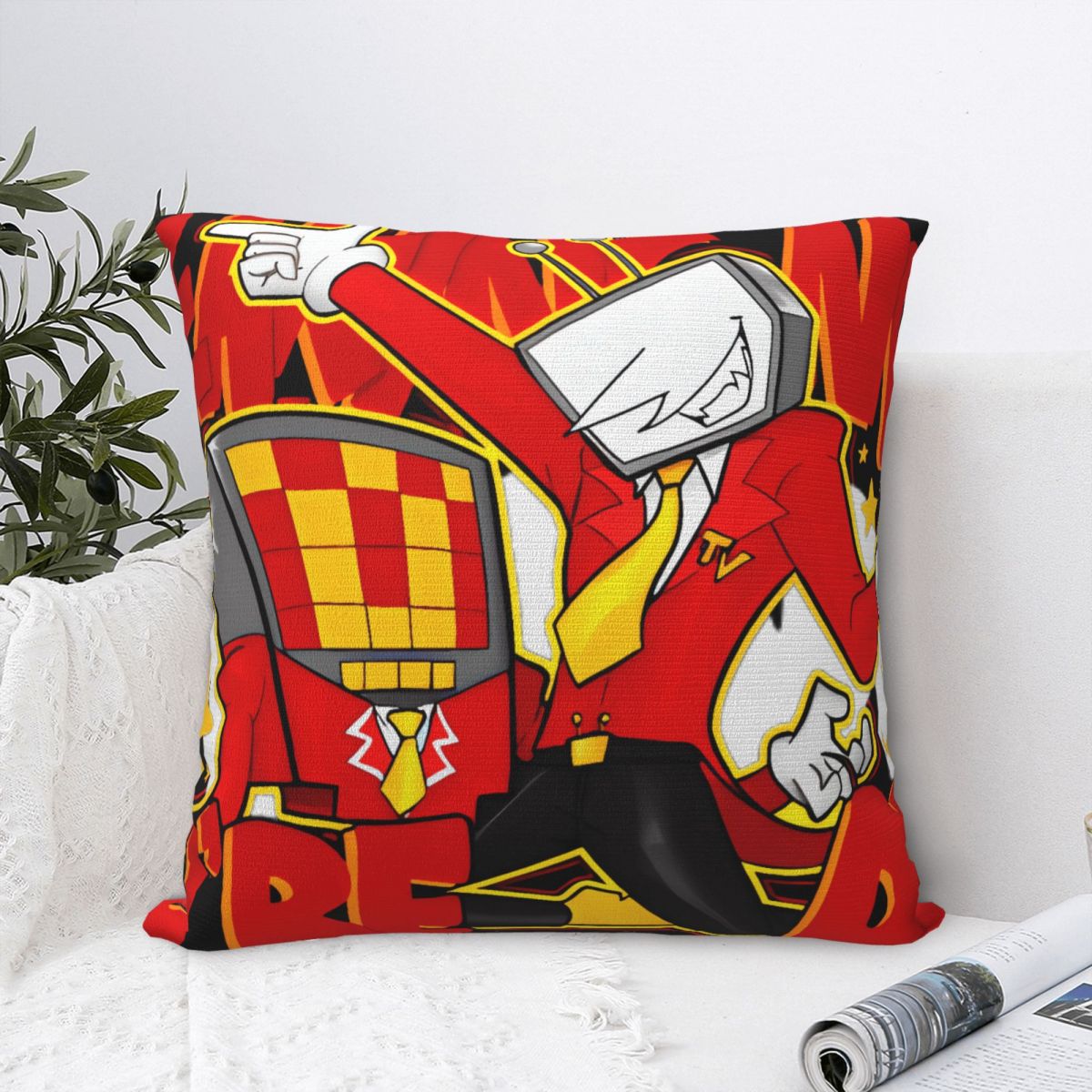 Fine Glasses Unisex Pillow Cover Tenna Deltarune Game Tv Time Design Cushion Cover Retro Trendy Pillow Case For Wedding Party Home Decor Pillowcases