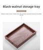 Black walnut tray Japanese style solid wood dry brewed tea tray rectangular household tea cup tray meal dessert plate