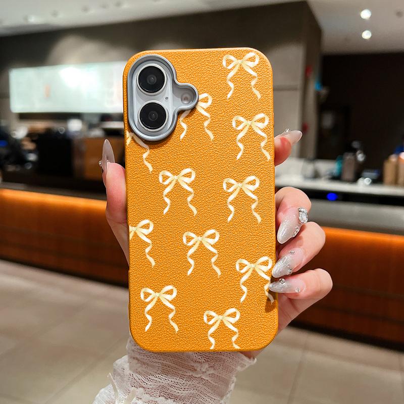 

Чехол из ТПУ с рисунком банта и текстурой из кожи для iPhone 16, 15, Pro, Max, 14, Pro, 13, 12, 11, тонкий, матовый, противоударный, мягкий чехол для телефона iPhone 11 оранжевый