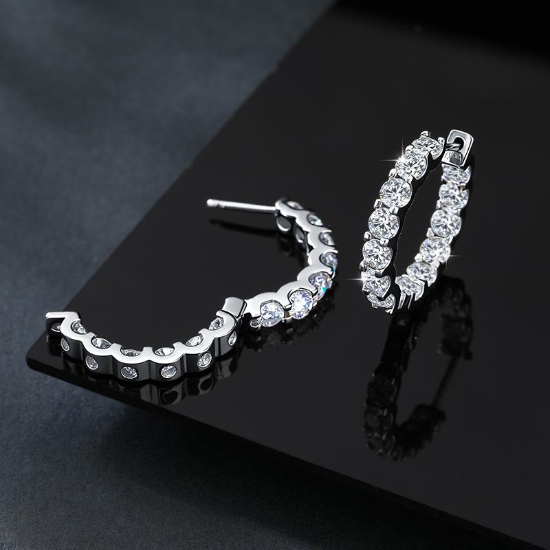 Moissanite Starry Sky Ear Cuffs: S925 Sterling Silver, Luxury Diamond Design