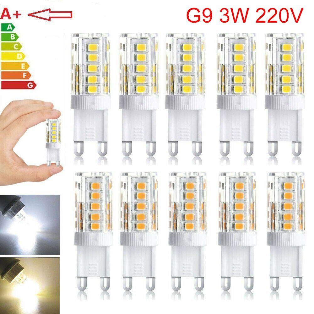 

10pcs Bright SMD2835 33LED Cool Warm White G9 LED Lamp AC220V 3W Bulb Halogen Light