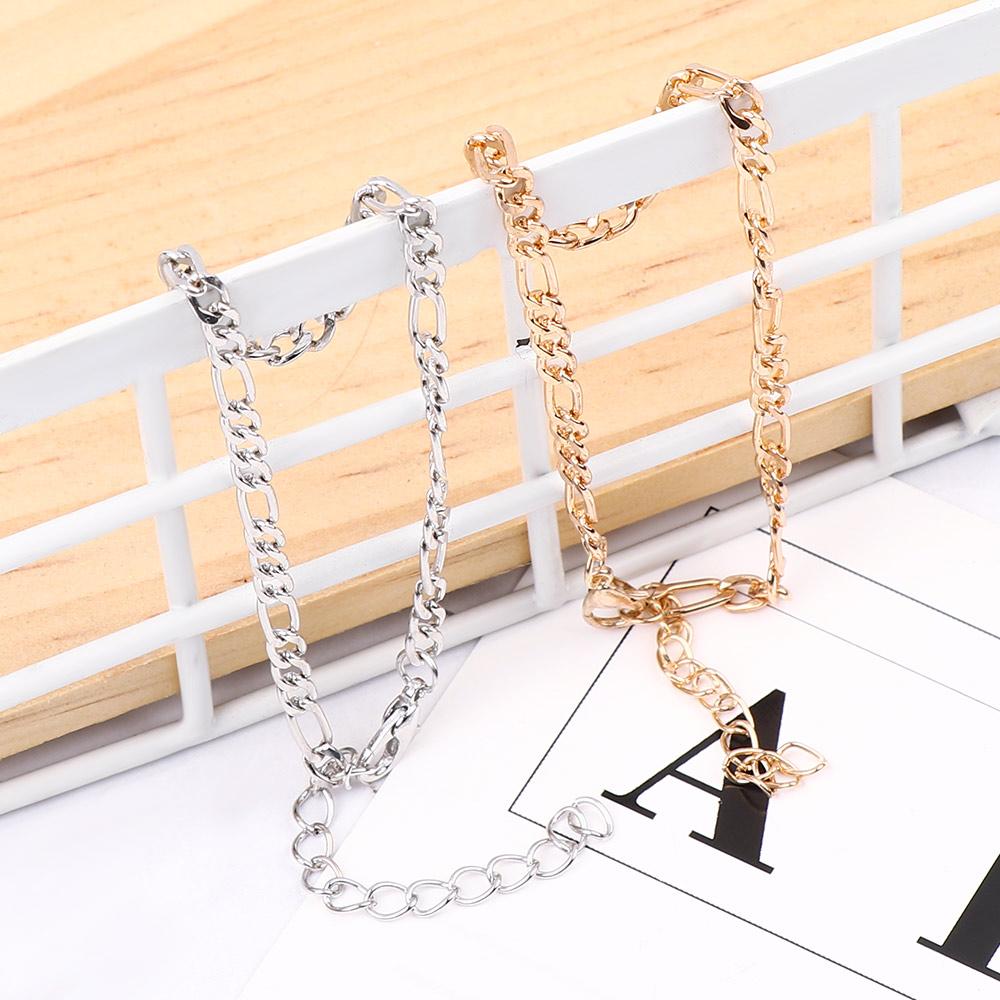 Approx Width:3mm Men 1 Pcs Link Zinc Zinc Alloy Chain Gold&Silver Anklet Ankle Bracelet Jewelry