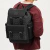 Coach Sprint 29 Drawstring And Buckle Closure Leather And Fabric Backpack Large Men Backpack Charcoal-Gray Black CT016-SVO1U