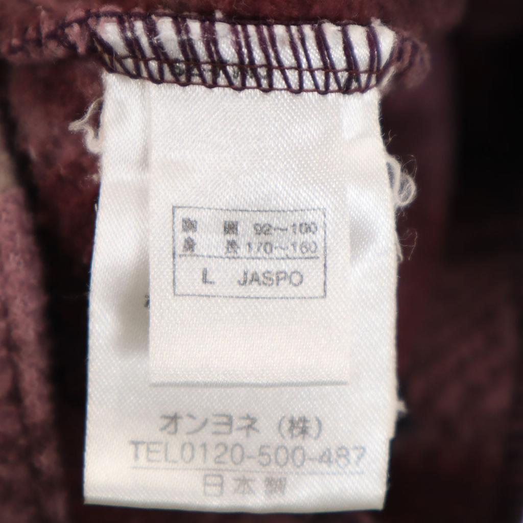SALOMON made in Japan Check Pattern Fleece jacket L Bordeaux series Men's Used