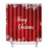 Christmas Shower Curtain Floor Mat Combination Four-Piece Set Bathroom Toilet Carpet Shower Room Mat Foot Mat