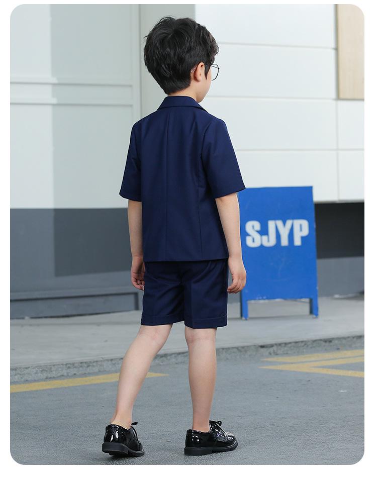 Completo Estivo Casual Blazer & T-Shirt per Bambini - Outfit Monocolore a Maniche Corte per Piccoli Fiori