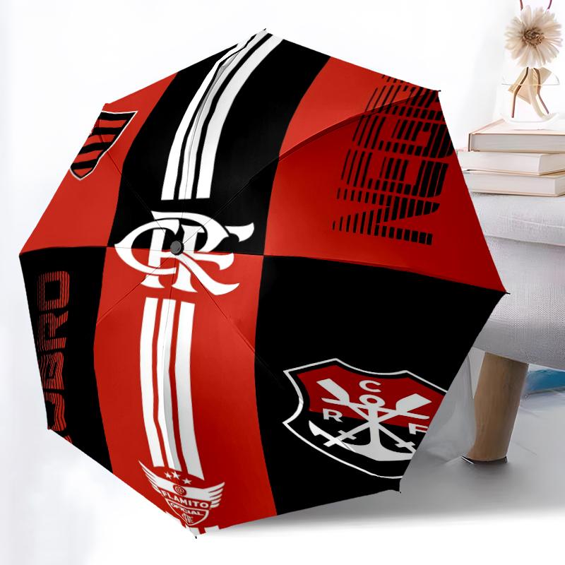 1pc Sturdy 8-Bone Auto Umbrella, Rangers FC Umbrella, Digital Printed, Foldable Umbrella for On-the-Go Outdoor Use
