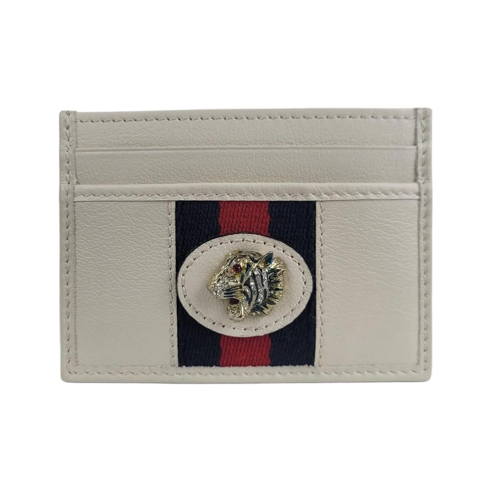 

GUCCI Rajah Эмалированная Голова Тигра Кожаный Кошелек Держатель для Карт Кейс для Карт Женский Белый Basic Set (Bag + Dust Bag) белый