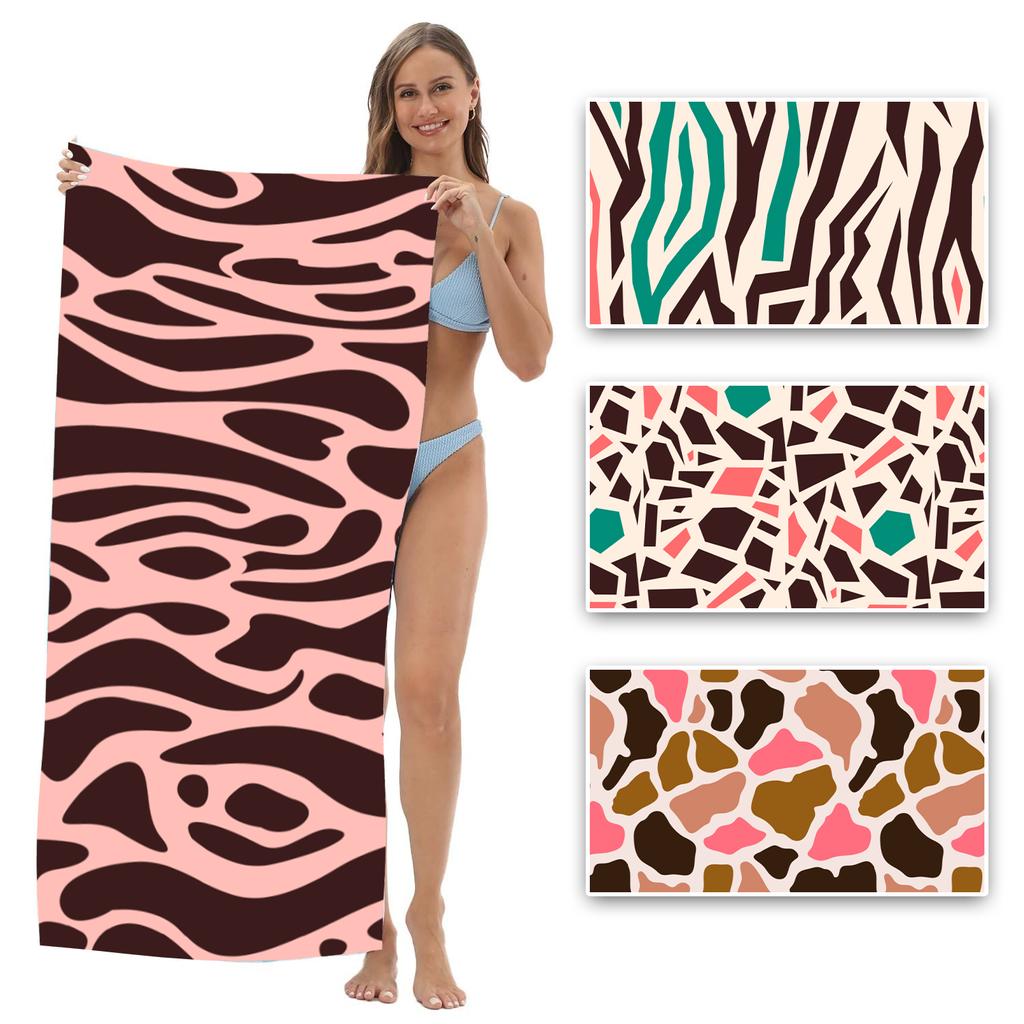 Mosaic Decoration Beach Towel Large Microfiber Ultra-Soft Quick Dry Bath Towels For Swimming Yoga Lightweight Travel Camping