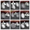 18x25mm 5pcs Antique Silver Plated/ Bronze/Black Brass Oval Adjustable Ring Settings Blank/Base,Fit 18x25mm Glass Cabochons