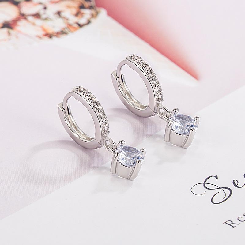 

Earring 925 Sterling Copper Heart Hoop Earrings Stud Earrings Copper Women Star Butterfly Earrings for Women Zircon Gift