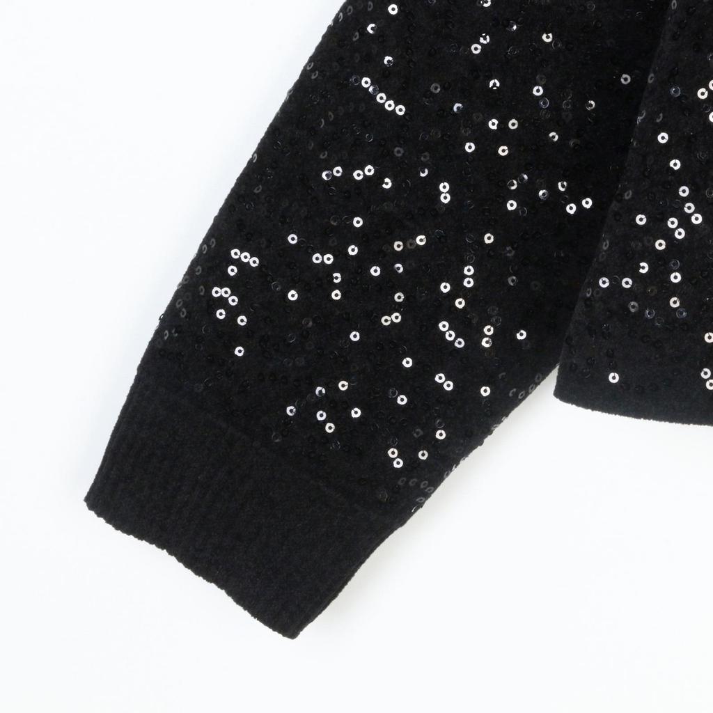 French S-Style Sequin Knit Cardigan & Midi Skirt Set – Autumn/Winter Collection