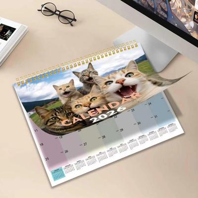 2026 Cat Friends Calendar Annual/Monthly Wall Calendar Cat Theme Gift Suitable For Desktop Bedroom Living Room Etc