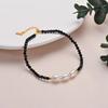 HENGSHENG White Freshwater Pearl Bracelet with Black Spinel Natural Crystal S925 Sterling Silver Bracelet for Women Jewelry Gift