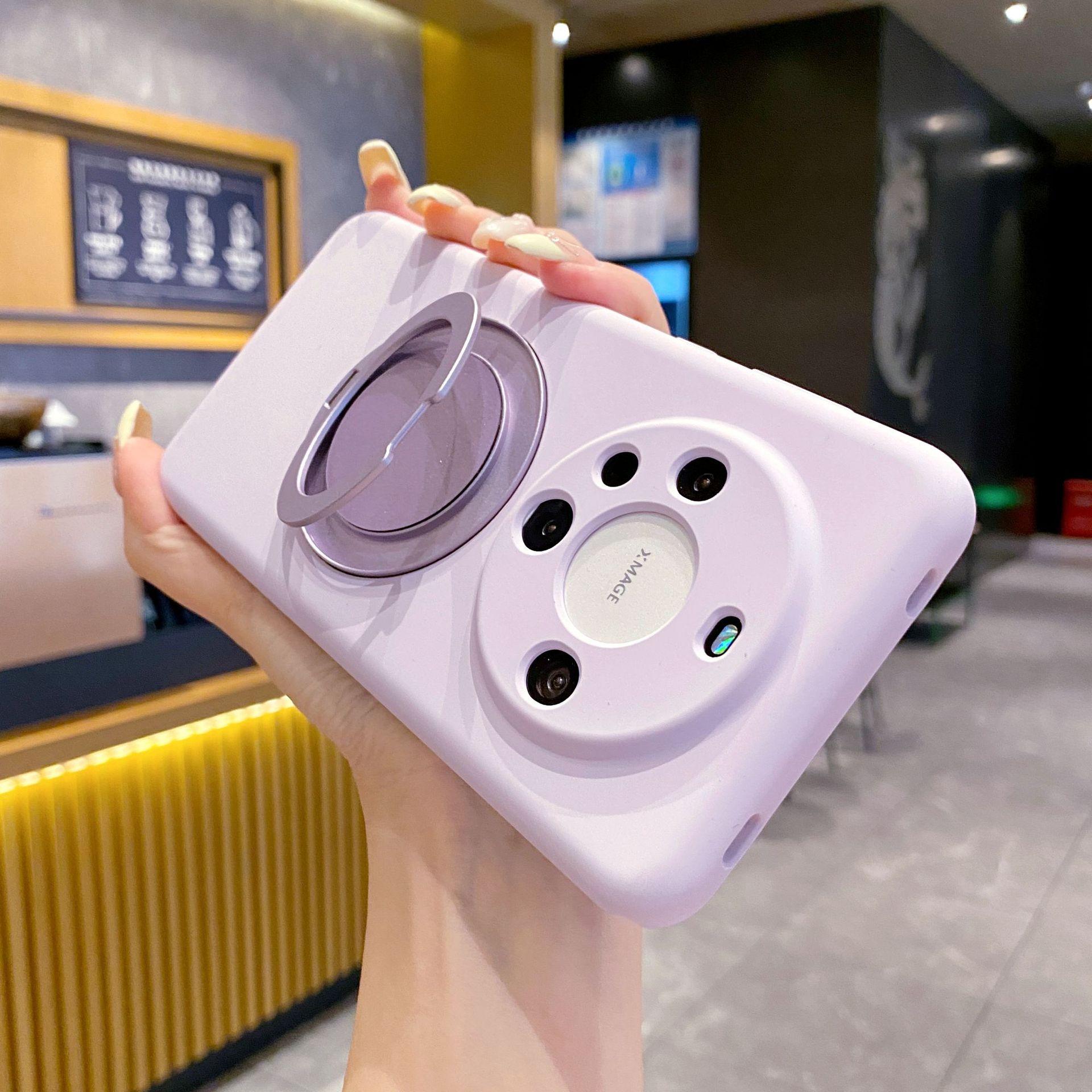 For Huawei Mate60pro Mobile Phone Case Liquid Silicone Rotating Bracket All-inclusive Anti-fall Mate60 Mobile Phone Case HUAWEI Mate60