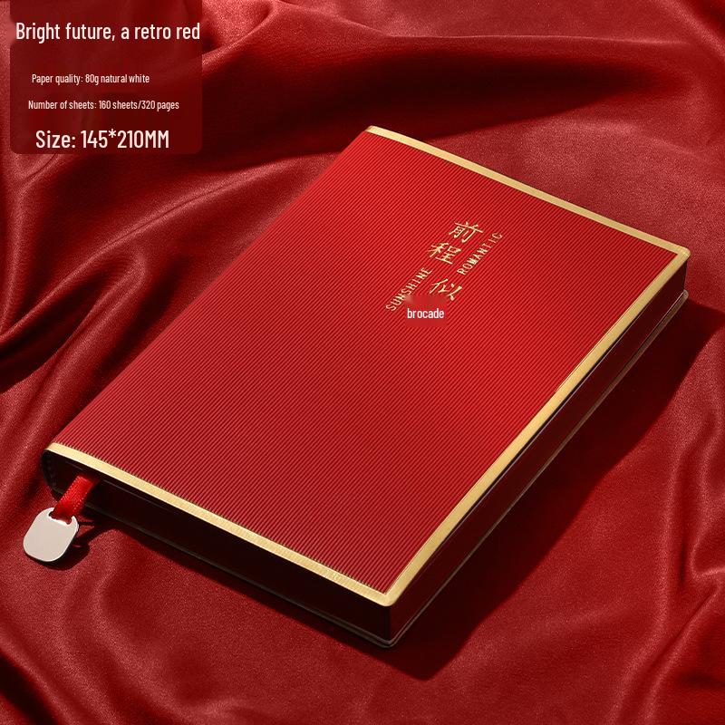 A5 Gold-Edged Customizable Logo Student & Professional Diary Notebook красный