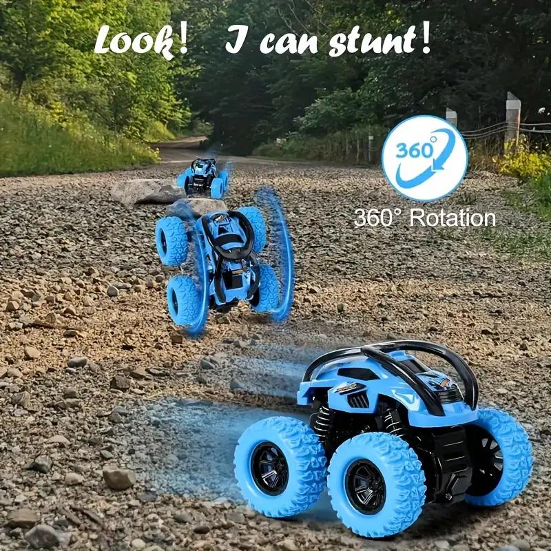 Light-Up Monster Truck Toy Set for Youngsters Ages 3-6 - Manual, Battery-Free Operation - Ideal Easter & Christmas Gift in Red/Blue