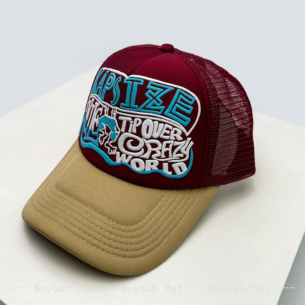 Baseball Letterings Alphabet Printed Color Contrast Blocking Style American Women Men For Neutral Gender Fresh Caps Peaked Hats Breathable