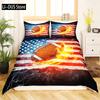 American Flag Duvet Cover, Boys Football Comforter Cover Bedding Set for Kid Teen Adult Bedroom Decor 3 Pieces with 2 Pillowcase