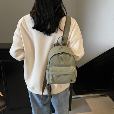Canvas Bag Women's Summer 2025 New Fashion Niche Messenger Bag Casual Schoolbag Multi-functional Backpack