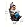 Gnome Rocking Chair Figurine UV Resistant Resin Craft Statue for Lawn Porch Garden Outdoor Decoration Holiday Gift Idea