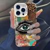 Custodia per Telefono Occhi Stampa Leopardo di Alta Gamma per iPhone 15 Pro Max, 17 e 16 Pro Max