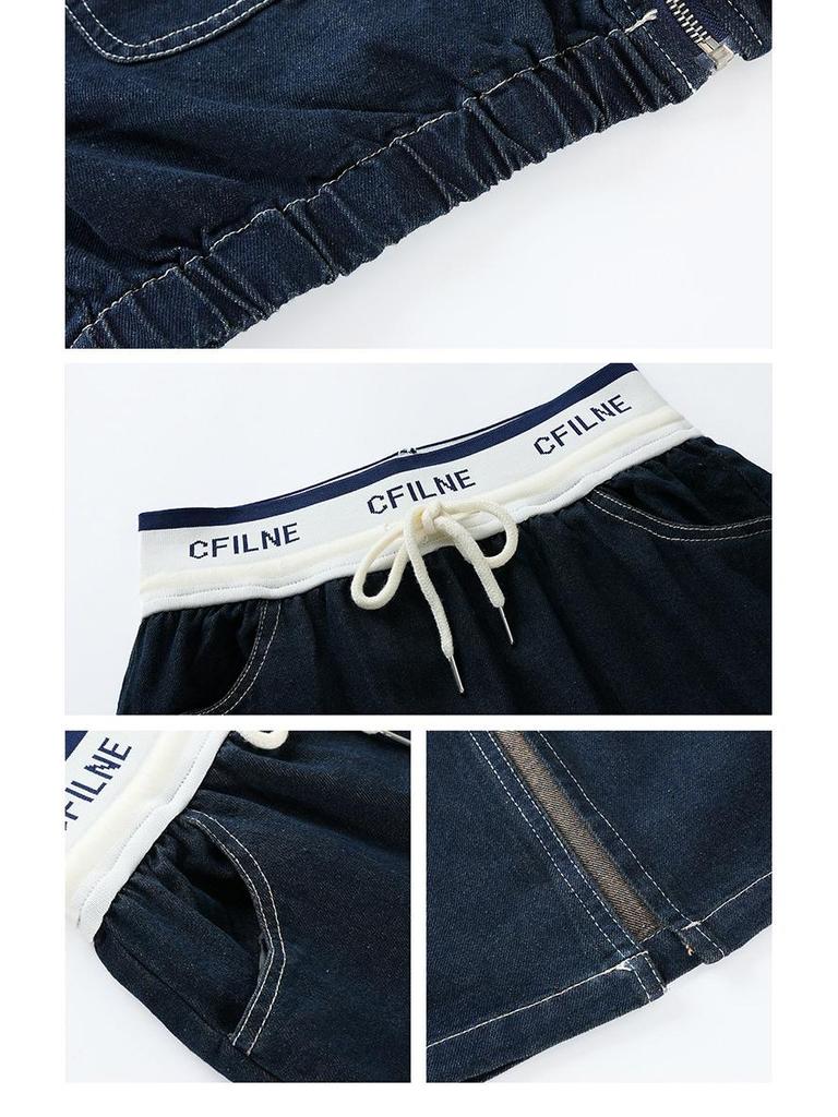 Women's Retro Denim Two-Piece Suit: Stylish Spring/Autumn Top and Skirt Set