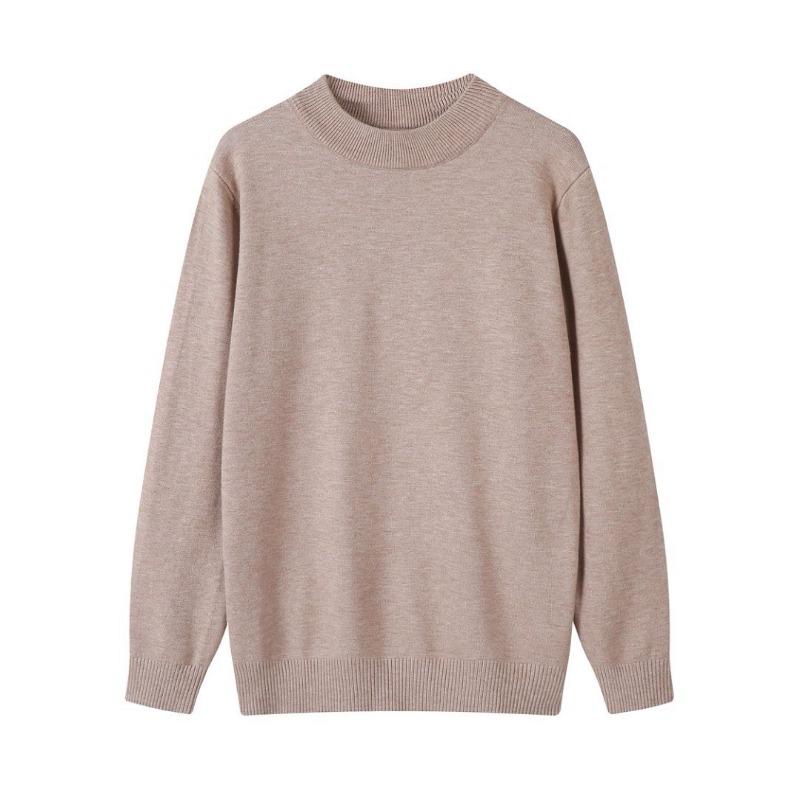 Autumn and winter new solid color simple round neck imitation cashmere sweater men's loose casual warm top women