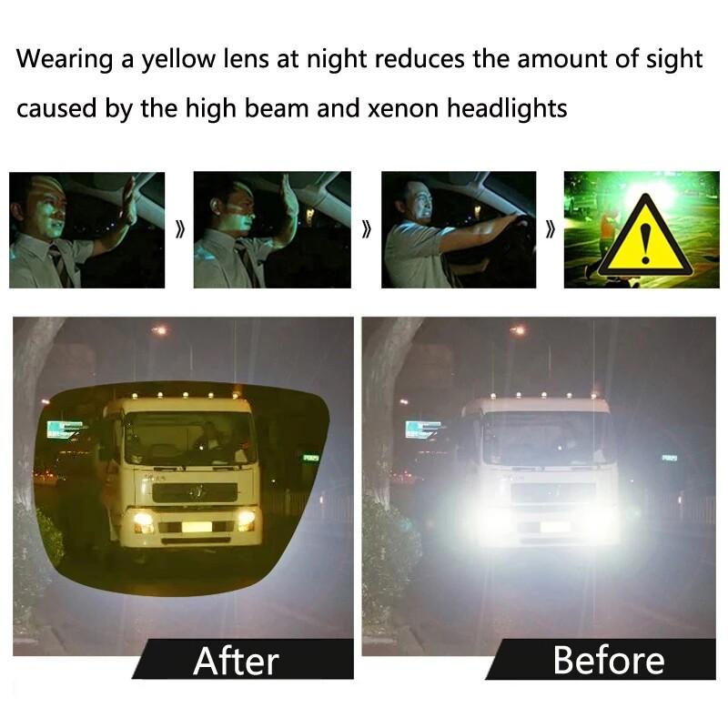 Night Vision Driver Goggles Sunglasses Men Driving non-polarized Anti-Glare Car Motorcycle Driver's Eyewear Outdoor Cycling Shades Eyewear