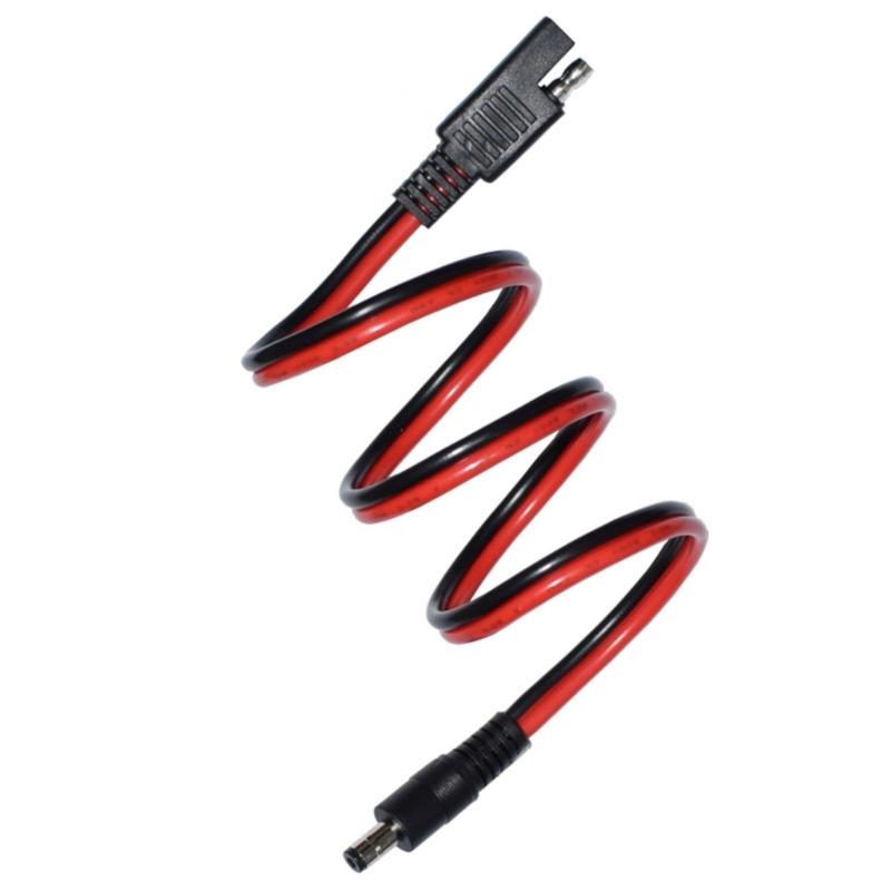 Flexible 60cm SAE 2Pin to DC5.5mmx2.1mm Power Adapter Cable for Efficient Charging in Motorcycles and Portable Devices