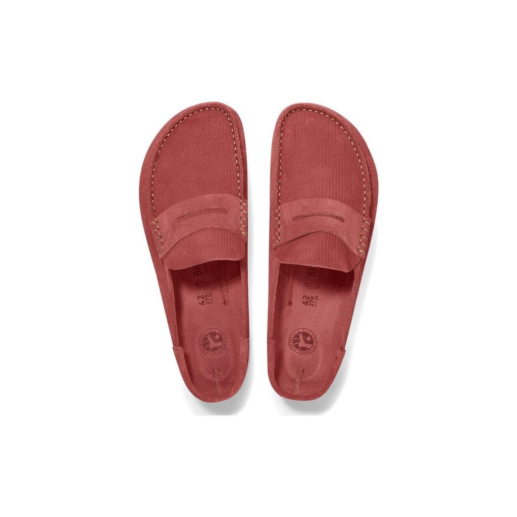 Birkenstock Suede Comfortable Round Toe Versatile Platform Closed Toe Slippers Unisex slippers Red 1025492