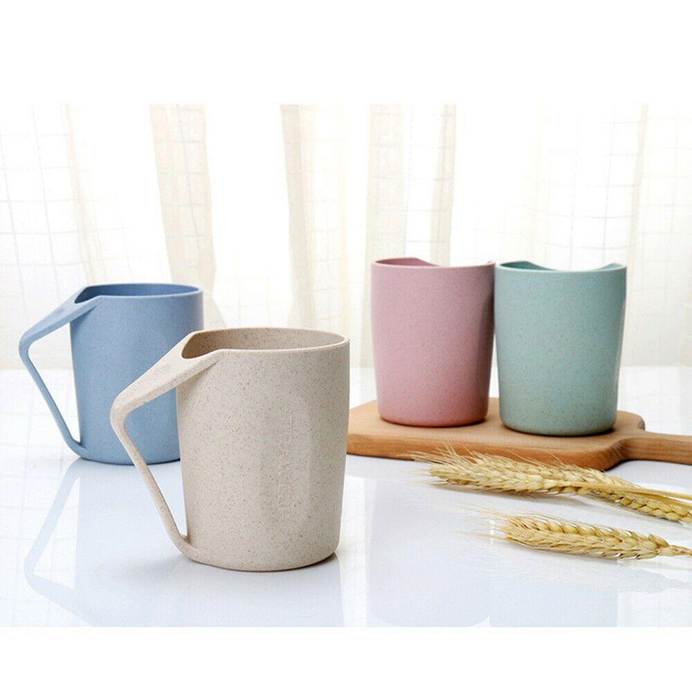 Eco-Friendly Toothbrush With Handle Plastic Cup Mouthwash Water Mug Wheat Straw Tumblers Mug Cup