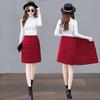 Thickened Down Cotton Skirt Women's Short Skirt Winter Elastic Waist Outer Wear One-piece Pocket Skirt Large Size Hip Skirt