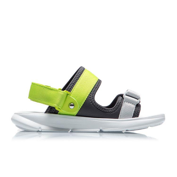 LiNing Comfortable Non-Slip Sports Sandals Kids Sandals Black Green YKUR022-7