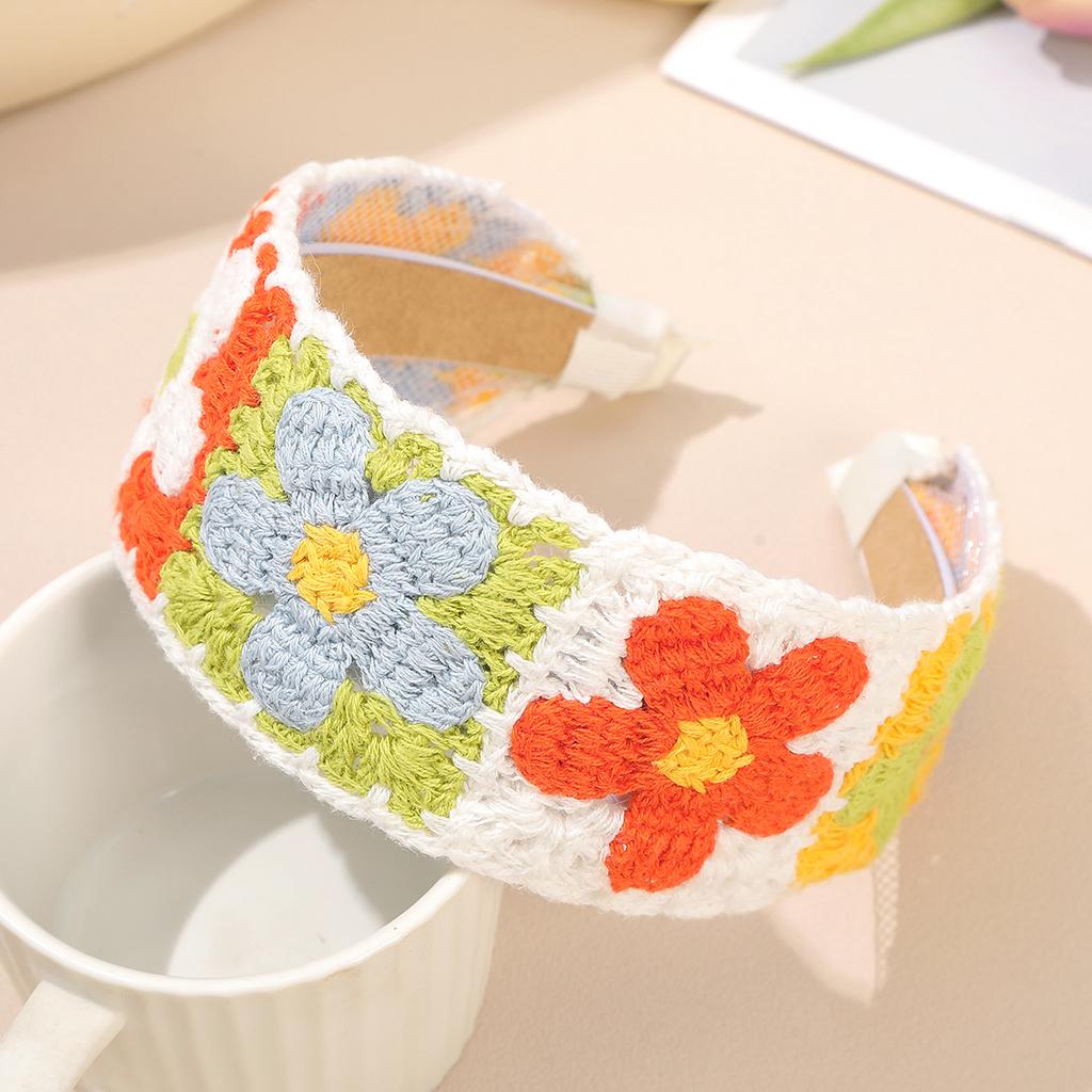 Bandeau Tricoté Fraise Femmes Tricot Large Cerceau de Tête Bandeaux Fille Été Mignon Chapeau Accessoires Cheveux Cerceau de Tête Rétro