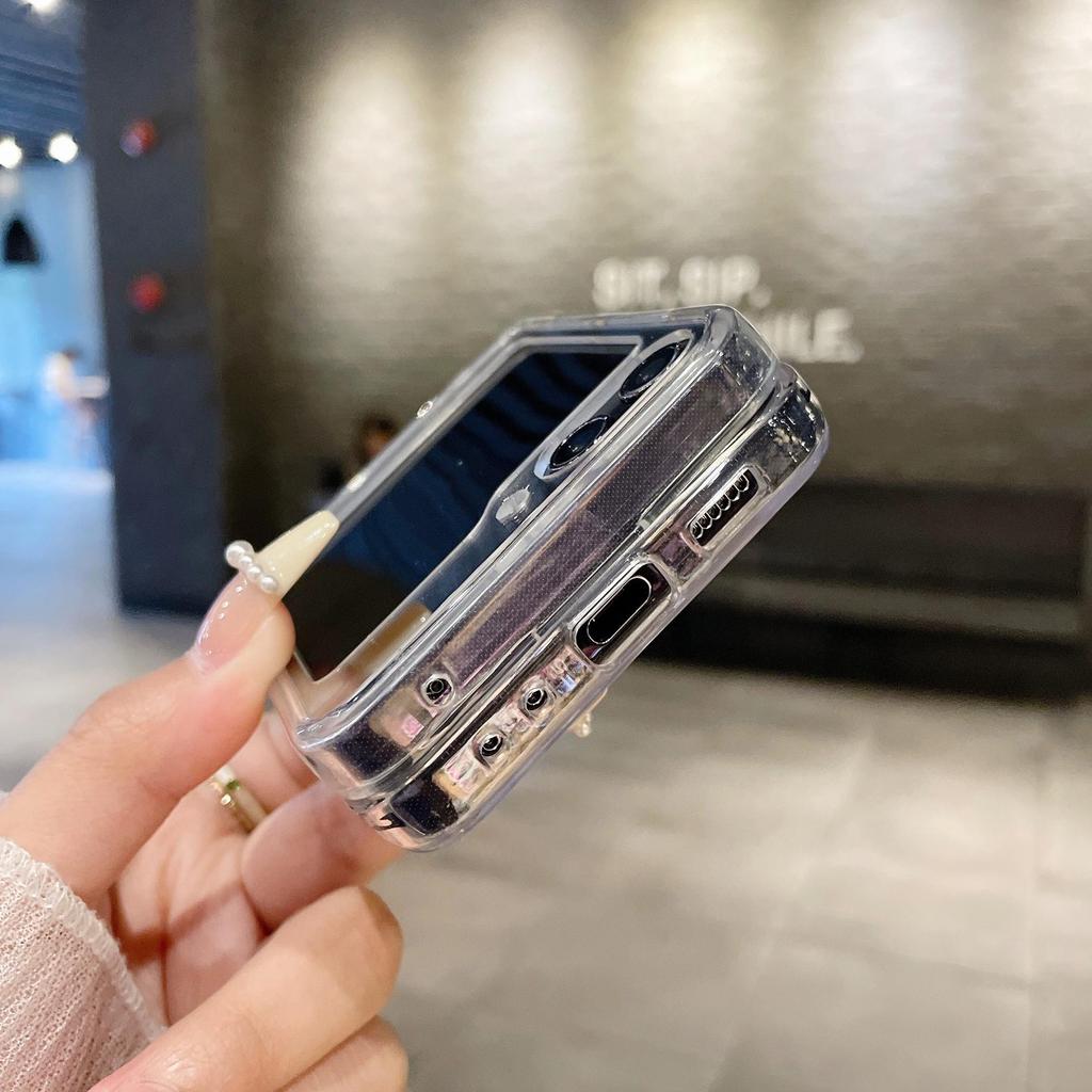 Transparent PC Hard Shell Case for Samsung Z Flip 3, Z Flip 4, and Z Flip 5