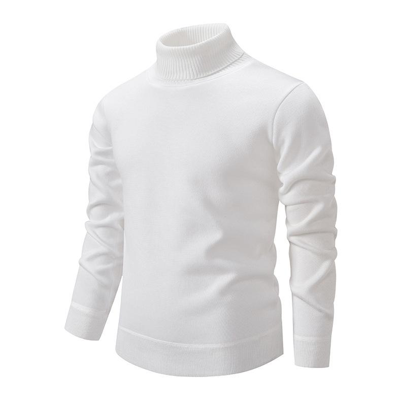 Autumn And Winter Men'S Turtleneck Sweater Men'S Fleece Knitted Sweater Men'S Pullover Long-Sleeved Bottoming Shirt