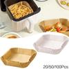 20/50/100Pcs Air Fryer Disposable Paper Air Fryer Accessories Square Oilproof  Liner Non-Stick Mat for Kitchen Oven Baking