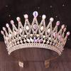 DIEZI Vintage Baroque Bridal AB Crystal Tiara Crown For Women Girls Wedding Party Queen Rhinestone Crown Hair Dress Accessories